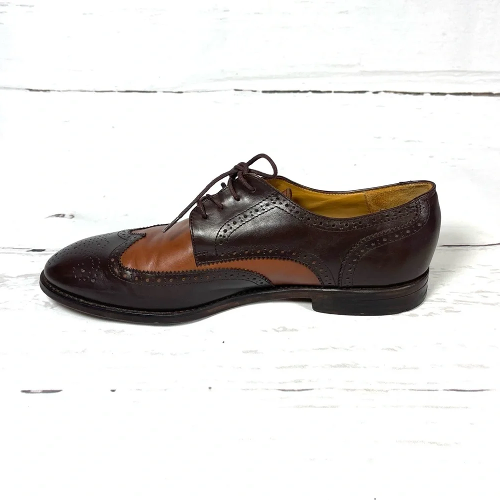 Footjoy 1857 Mens Wingtip Oxfords Size 10.5D‎ Brown Leather Shoes Rare.